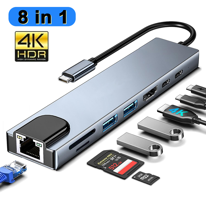 8 In 1 USB Type C Hub for MacB - đánh giá và giá Home Assistant Sd