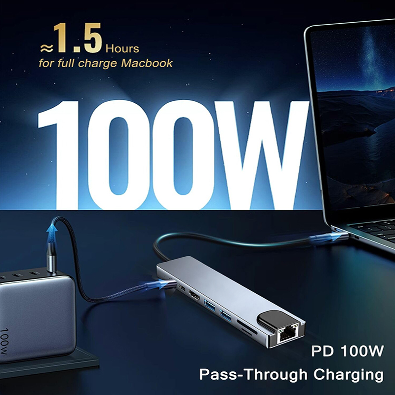 8 In 1 USB Type C Hub for MacB - đánh giá và giá Home Assistant Sd