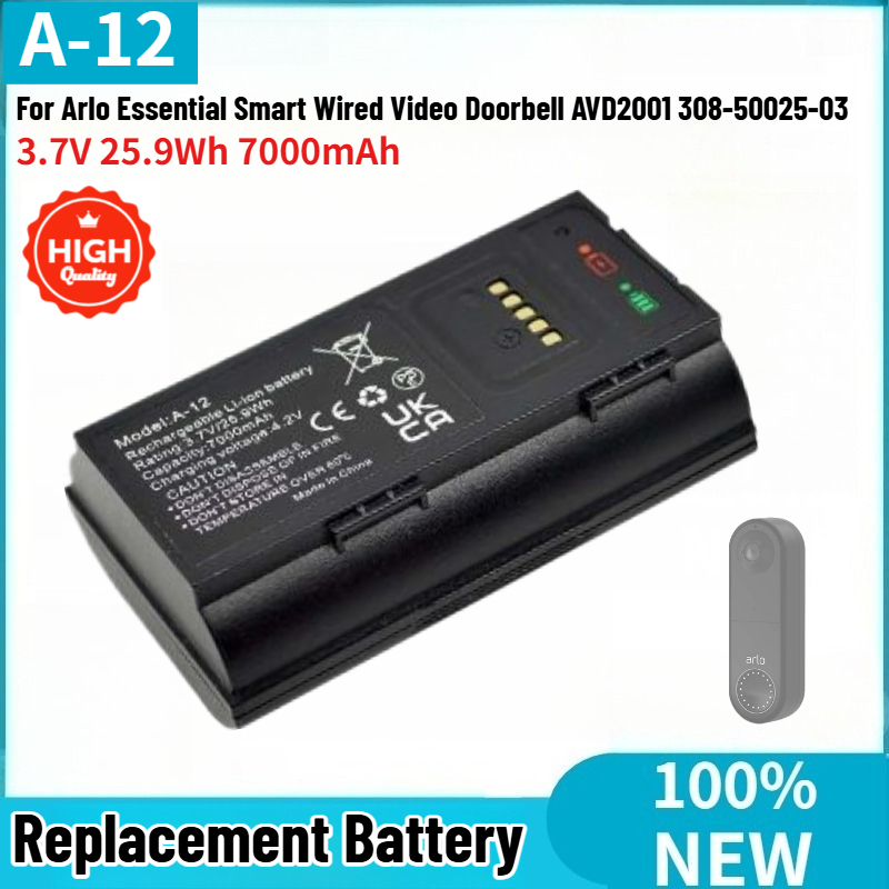 A-12 High Quality Battery 3.7V - đánh giá và giá Smart Doorbell Wired