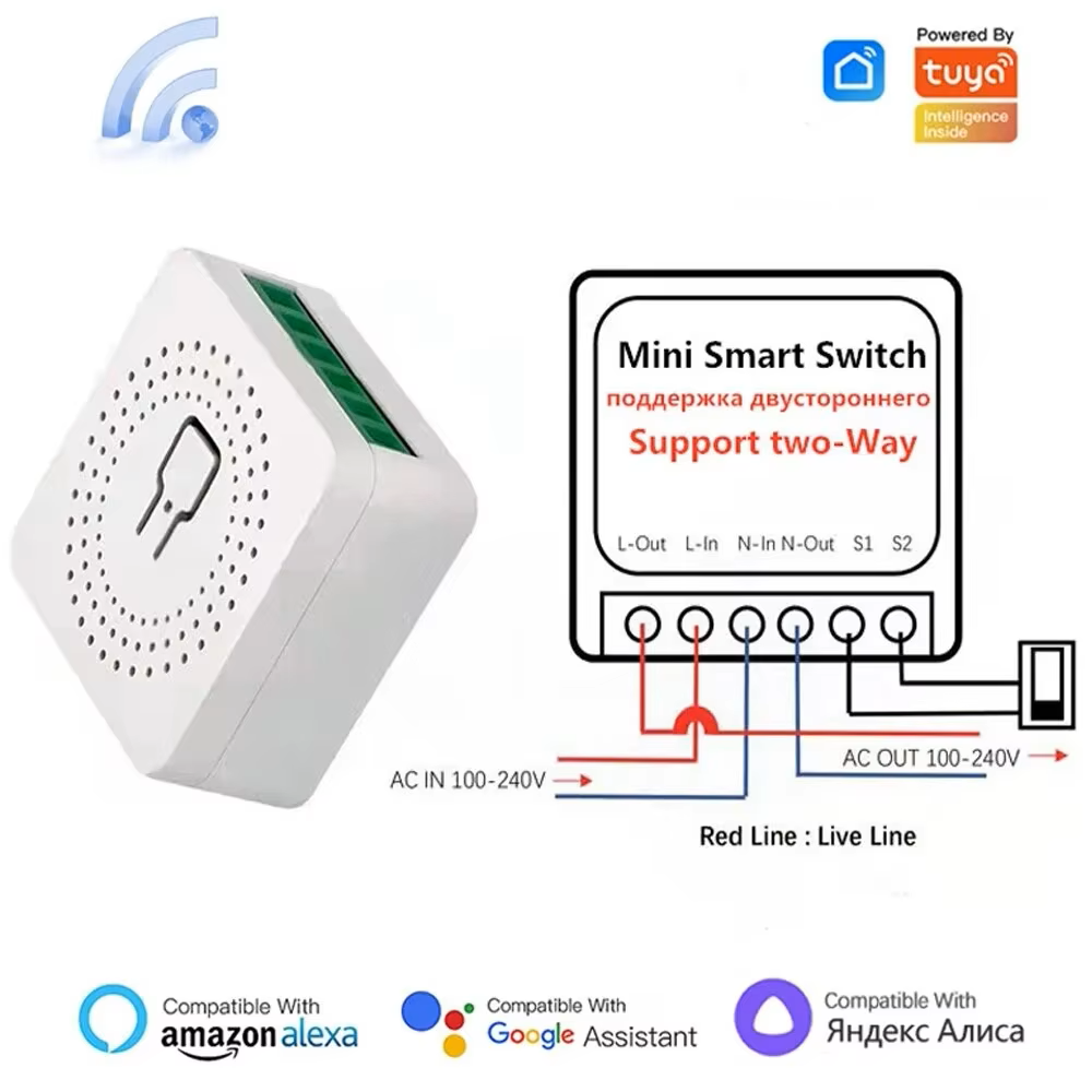 16A WiFi Smart Switch 2-Way DI - đánh giá và giá Diy Home Automation Controller